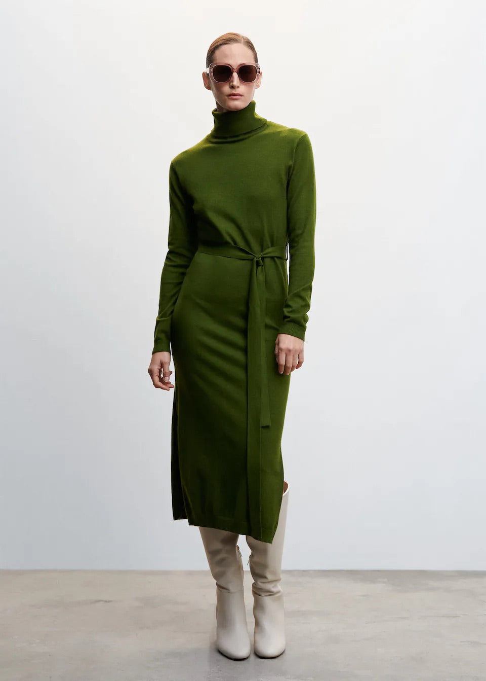 Knitted turtleneck dress