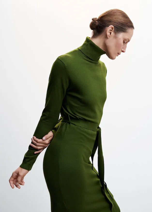 Knitted turtleneck dress