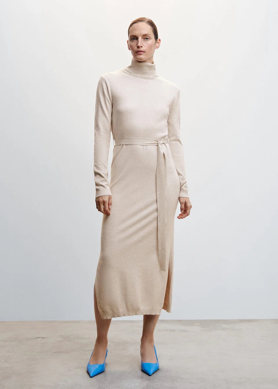 Knitted turtleneck dress