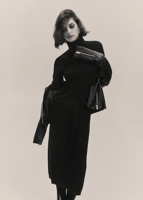 Knitted turtleneck dress