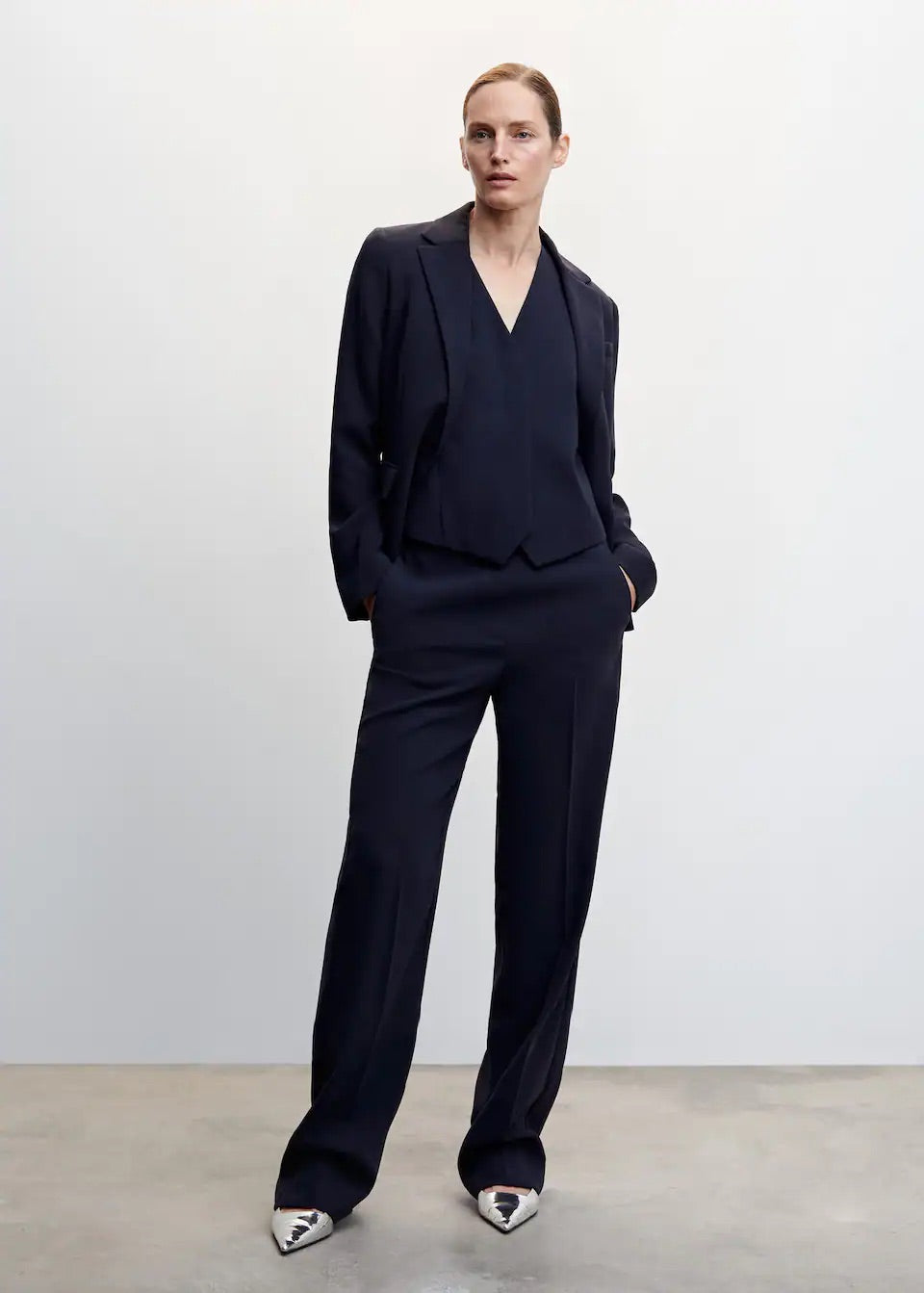 Elastic waist suit trousers