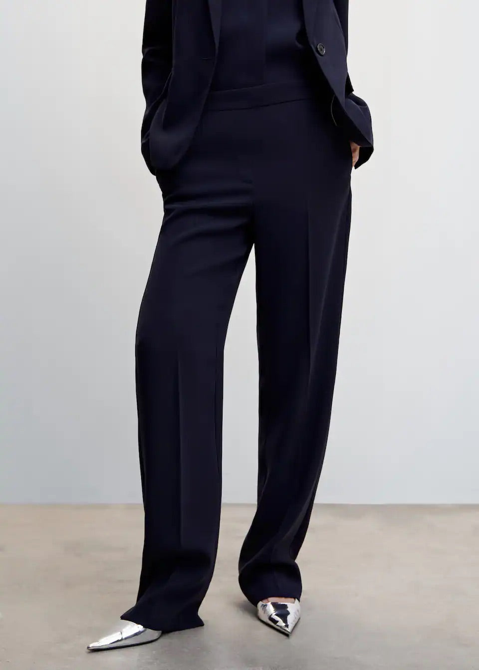 Elastic waist suit trousers