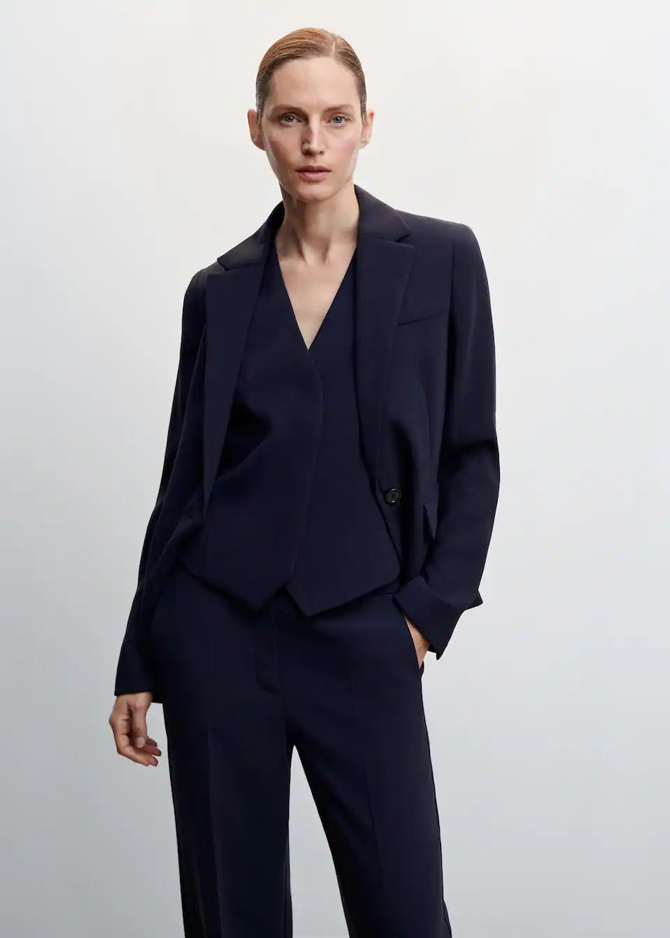 Elastic waist suit trousers