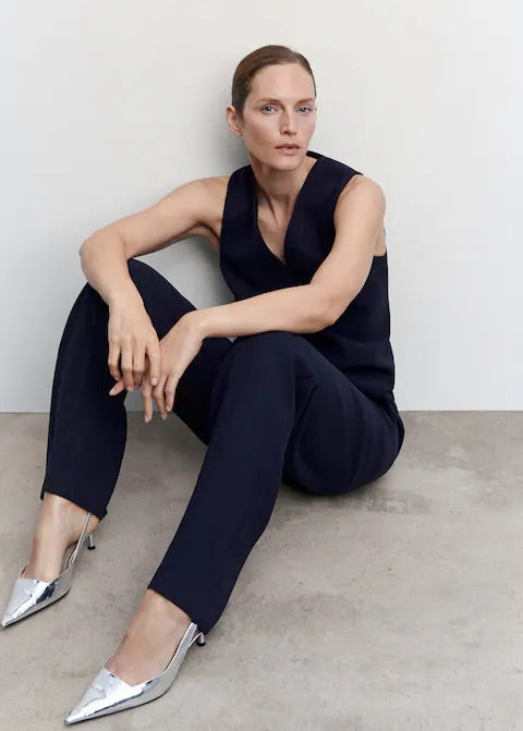 Elastic waist suit trousers