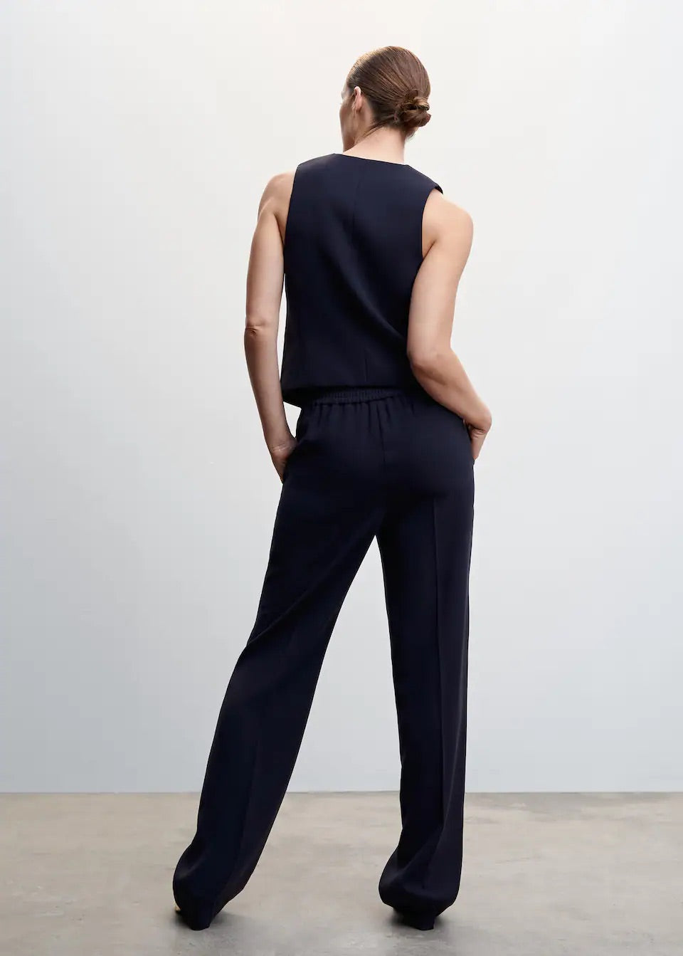 Elastic waist suit trousers