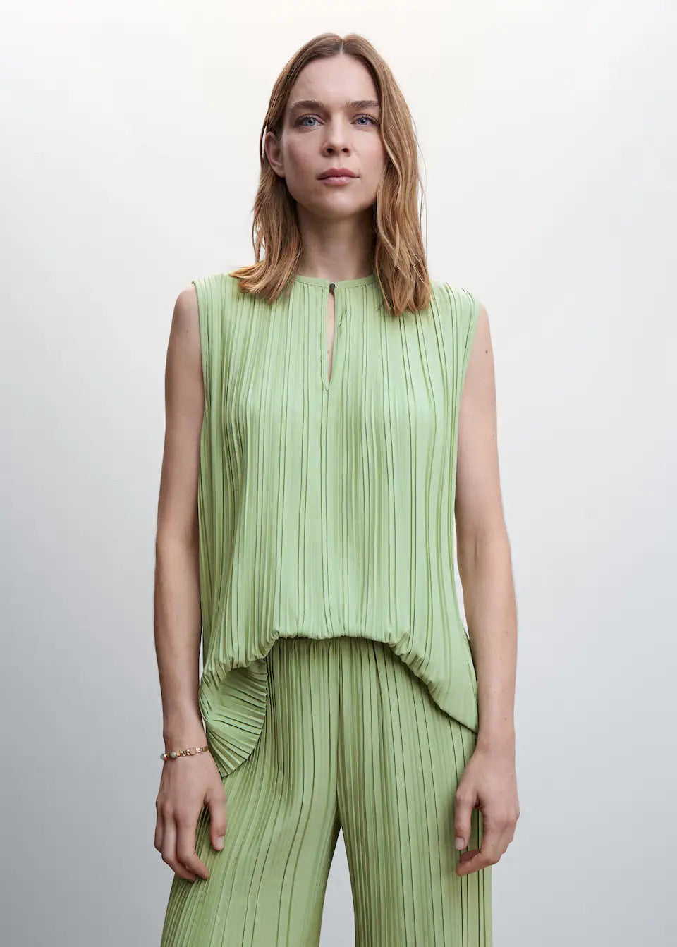 Pleated wideleg trousers