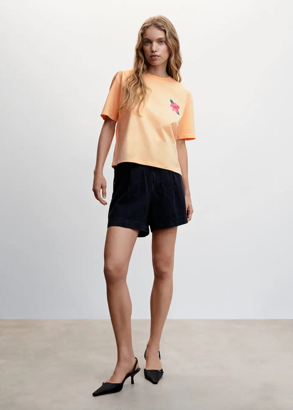 Embroidered cotton T-shirt