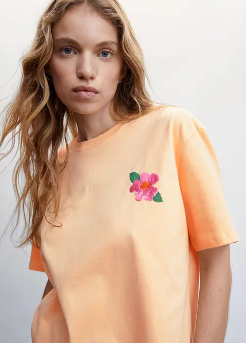Embroidered cotton T-shirt