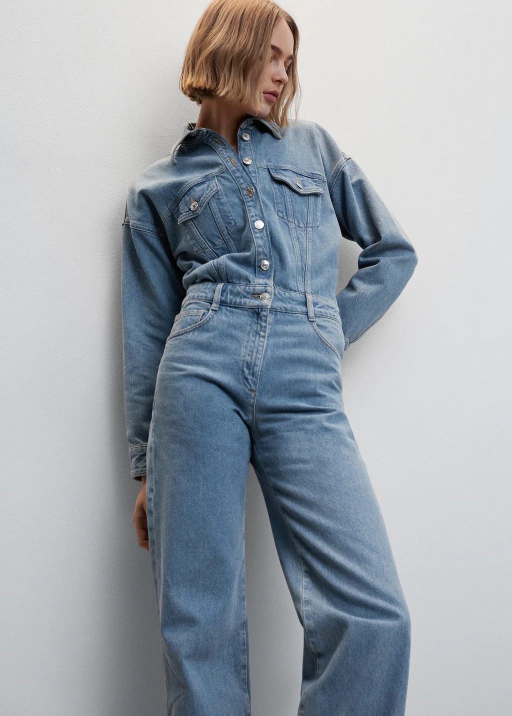 Long denim jumpsuit