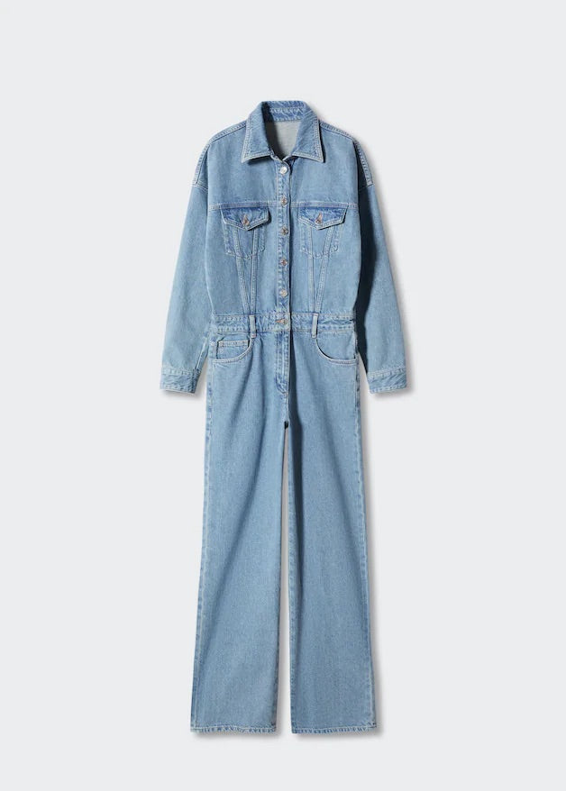 Long denim jumpsuit