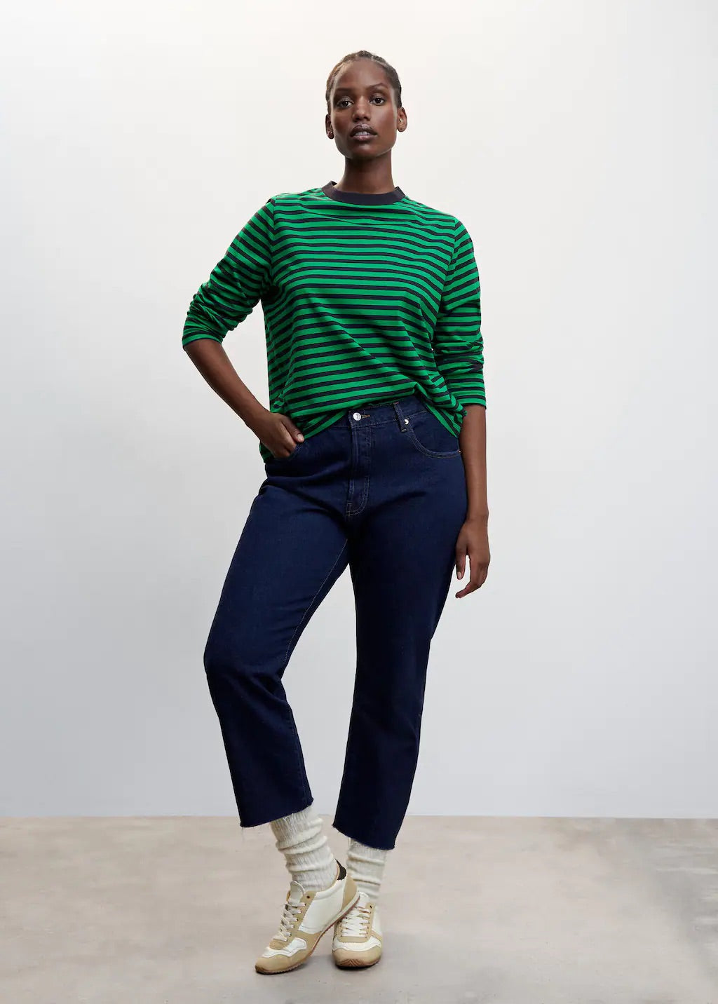 Striped 100% cotton t-shirt