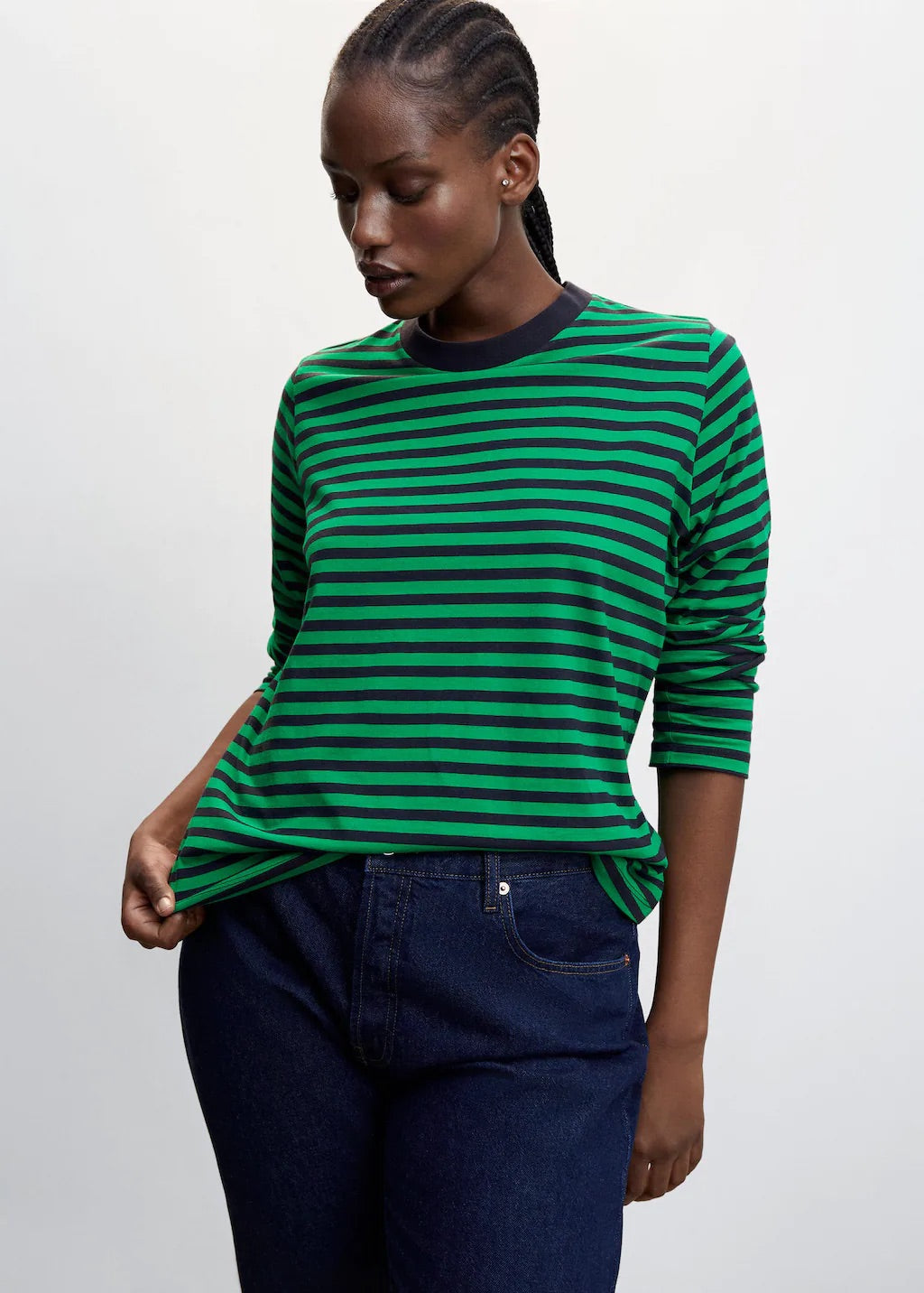 Striped 100% cotton t-shirt