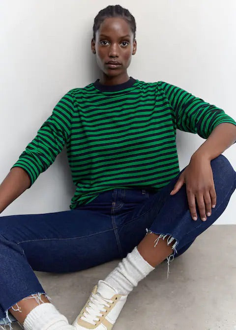 Striped 100% cotton t-shirt
