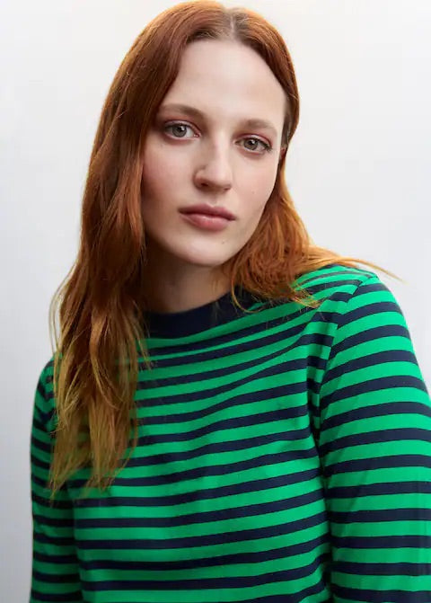 Striped 100% cotton t-shirt