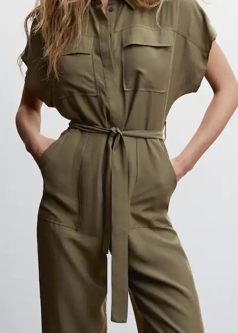 Lyocell jumpsuit with belt