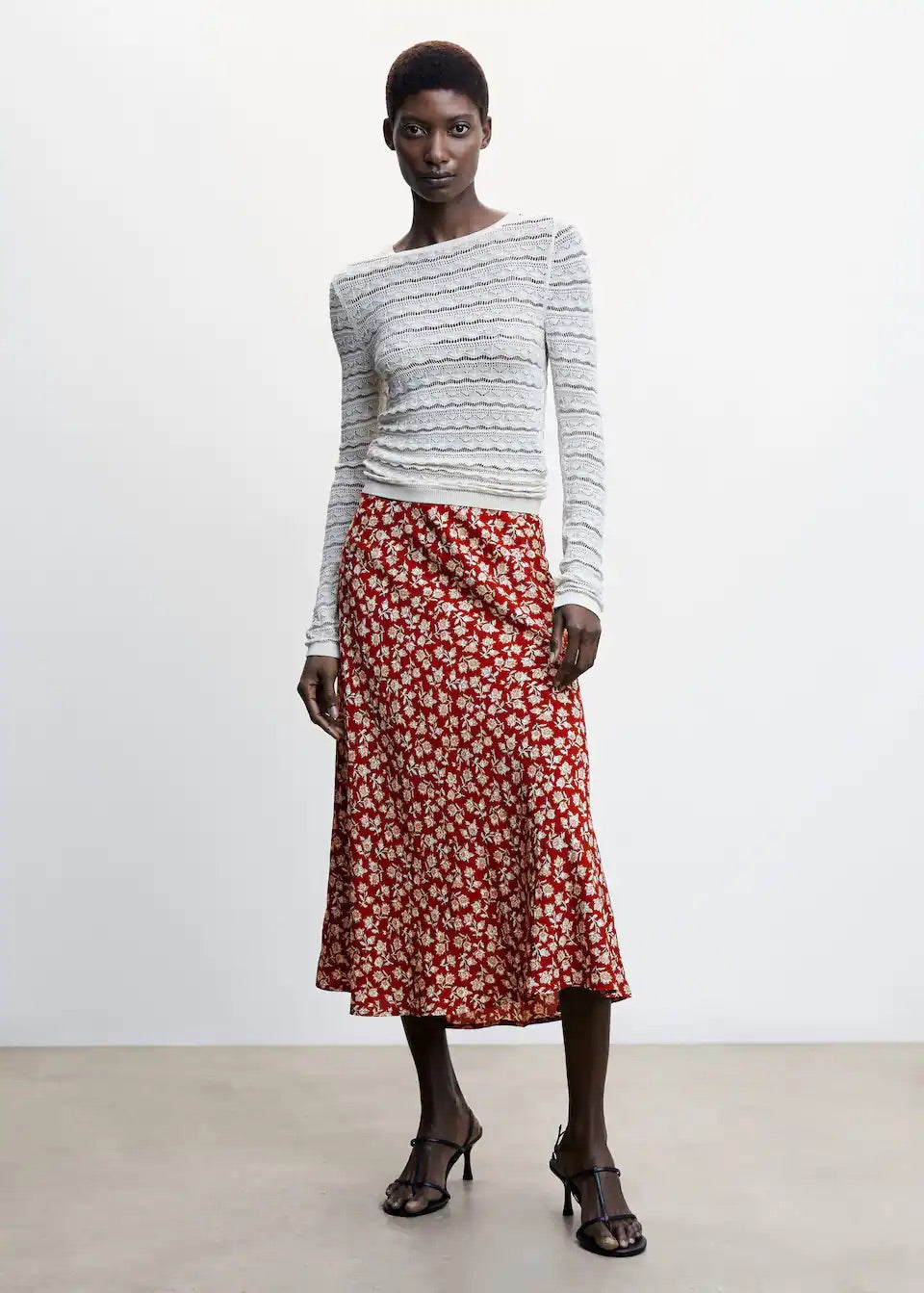 Flowers midi skirt