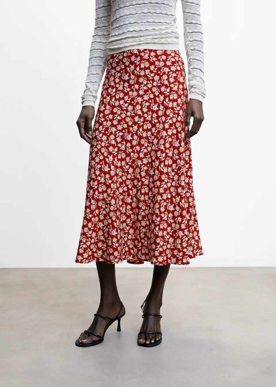 Flowers midi skirt