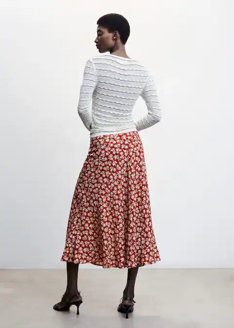 Flowers midi skirt