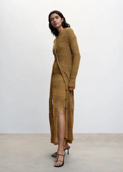 Knitted dress with open back