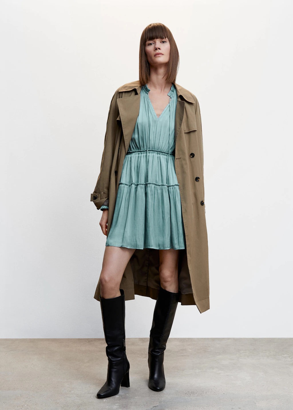 Ruffle satin dress
