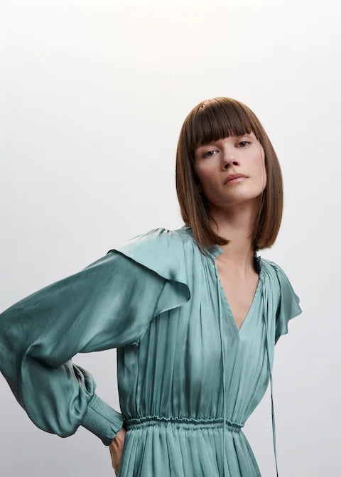 Ruffle satin dress