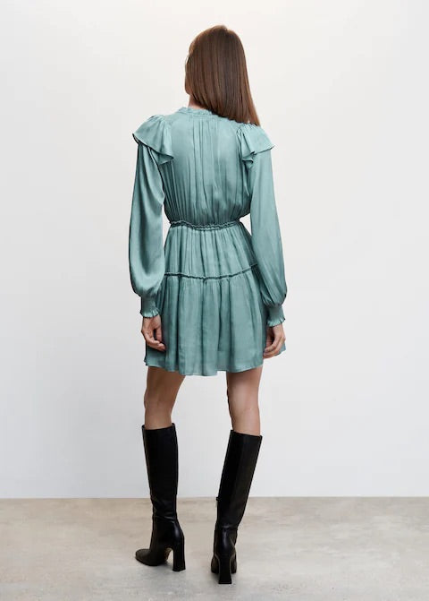 Ruffle satin dress