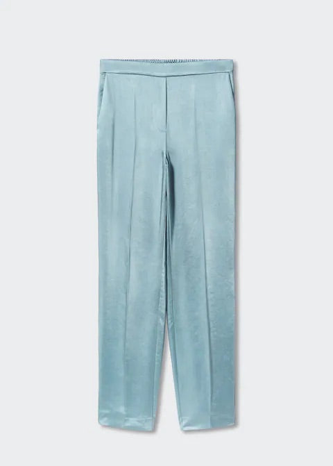Satin trousers with elastic waist