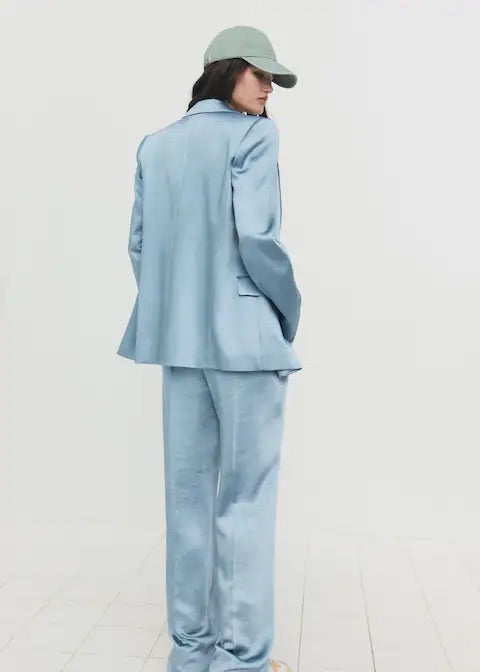 Satin trousers with elastic waist