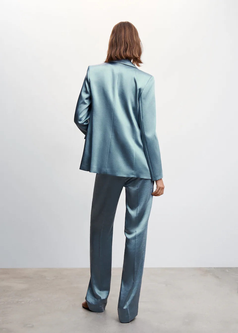 Satin trousers with elastic waist