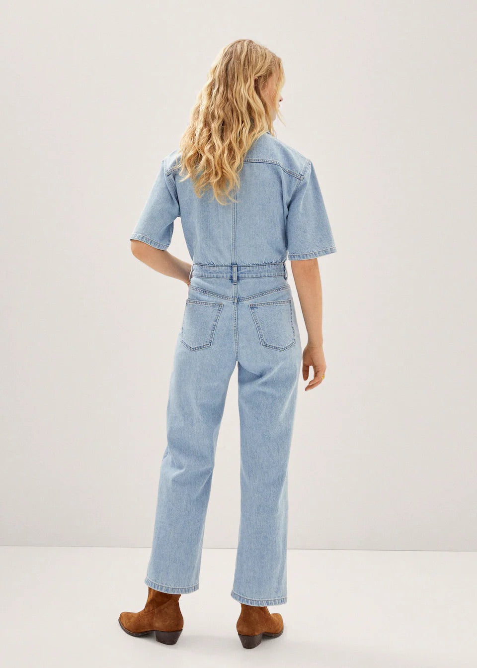 Long denim jumpsuit