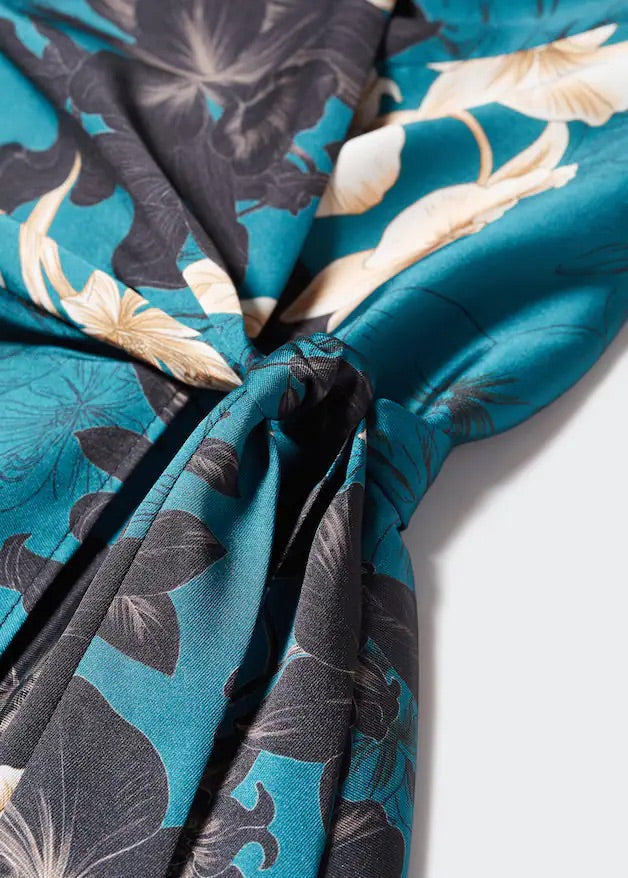 Floral print kimono dress