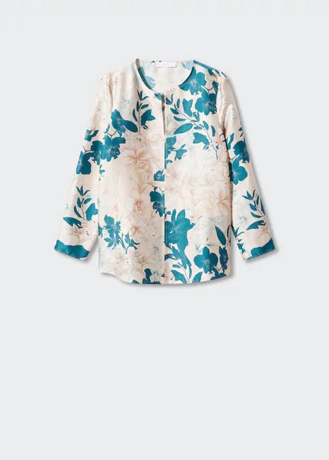 Floral satin blouse