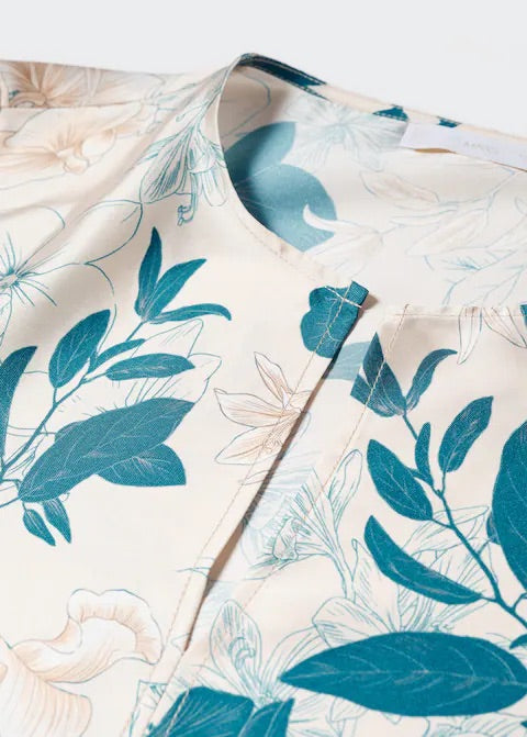 Floral satin blouse