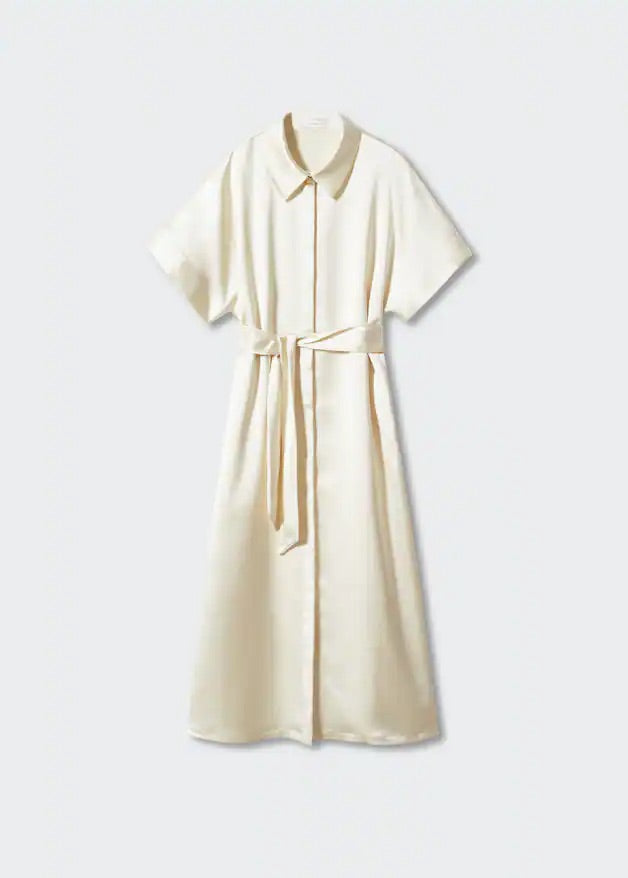 Satin shirt dress