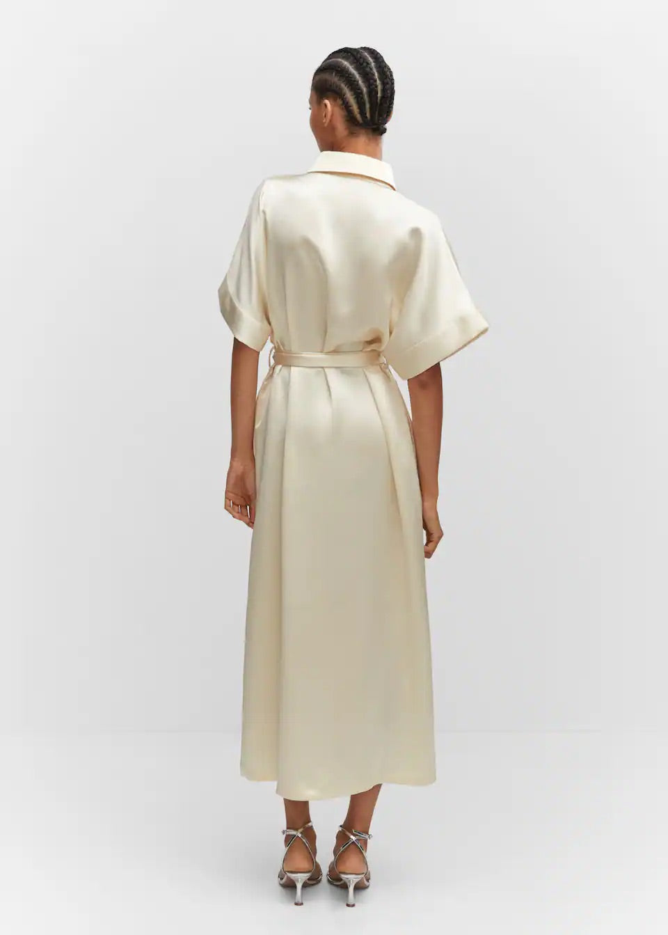 Satin shirt dress