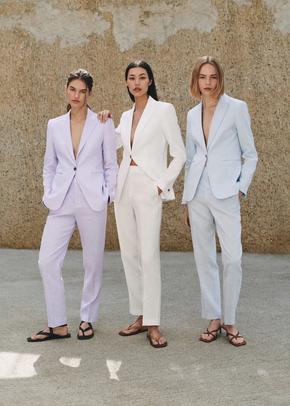 100% linen suit trousers