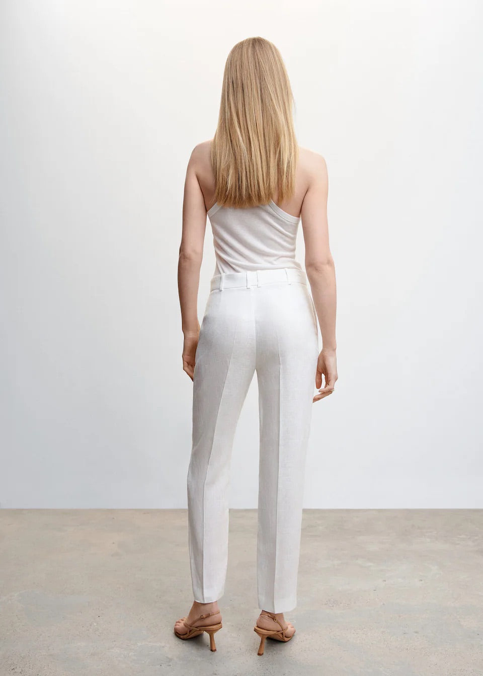 100% linen suit trousers