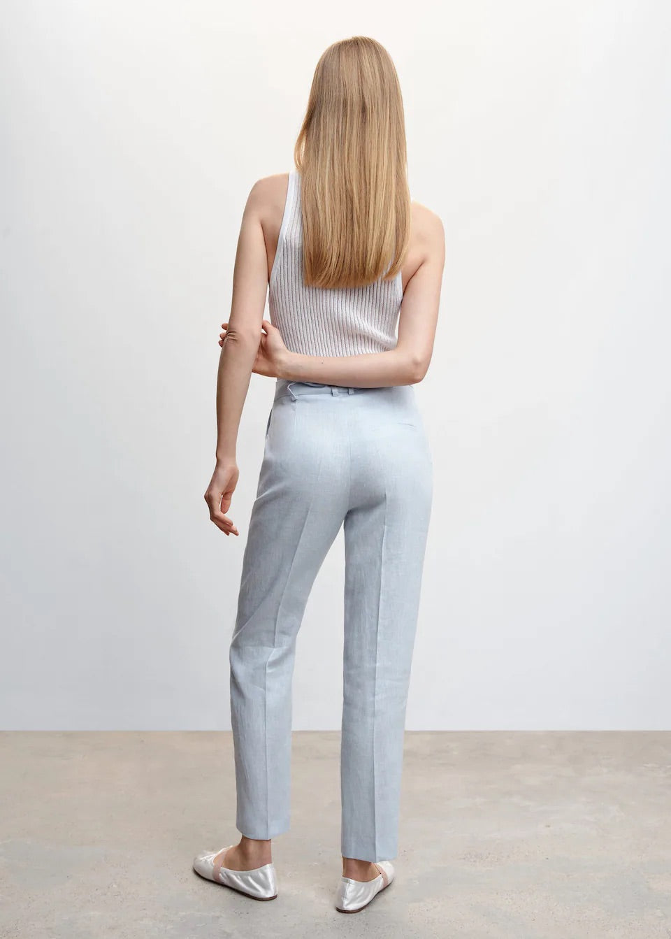 100% linen suit trousers