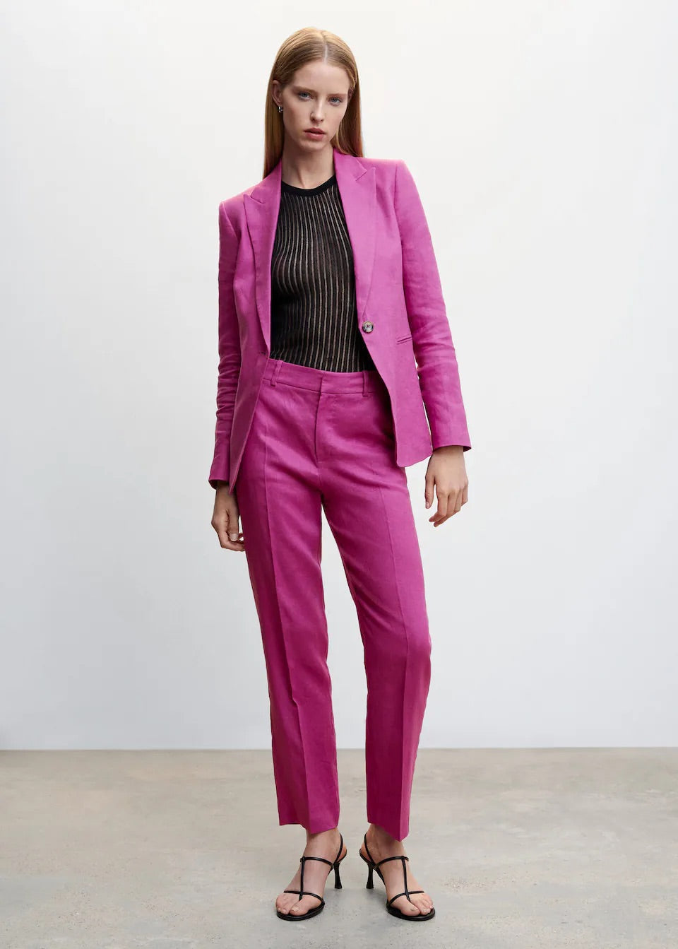 100% linen suit trousers