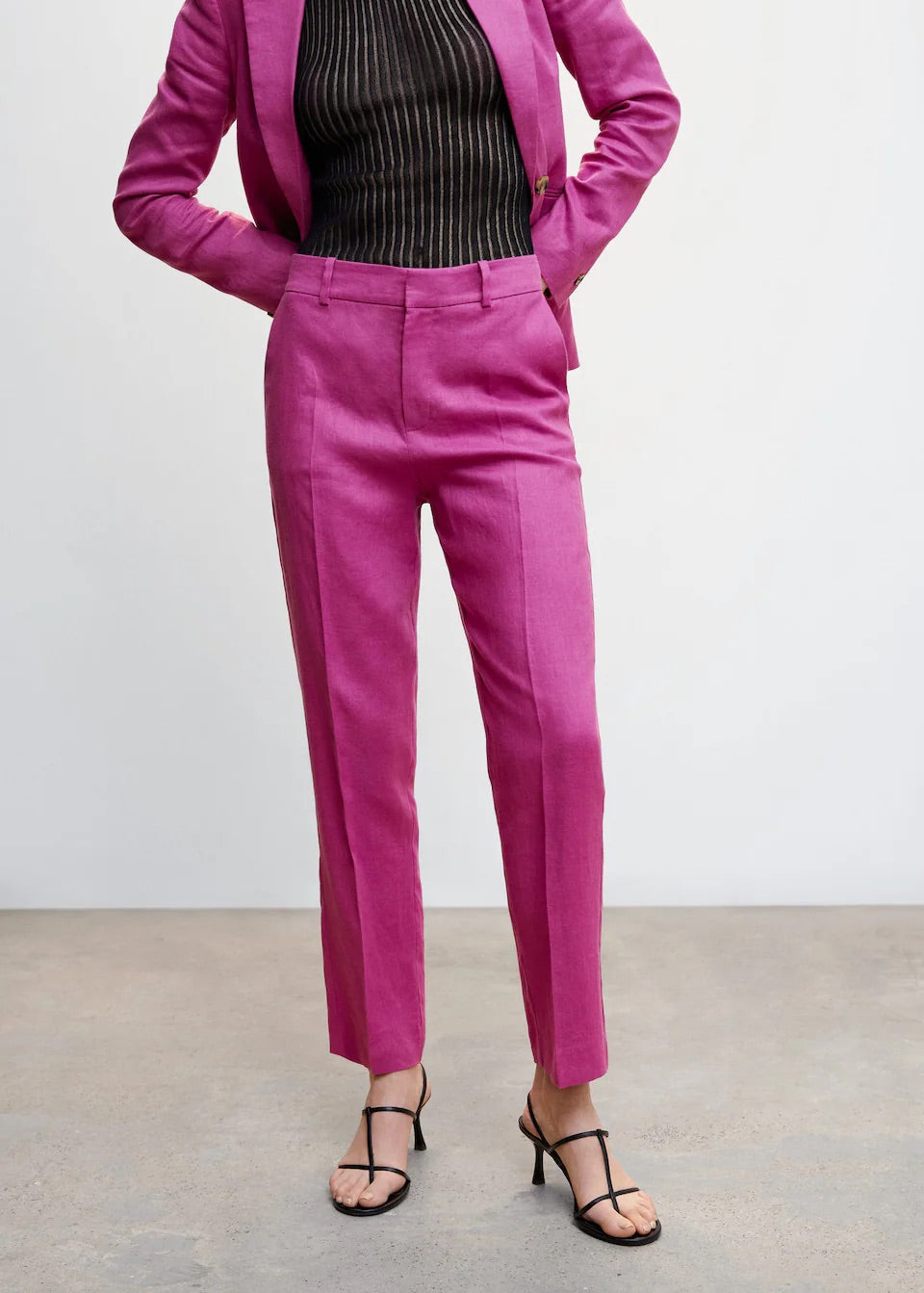 100% linen suit trousers
