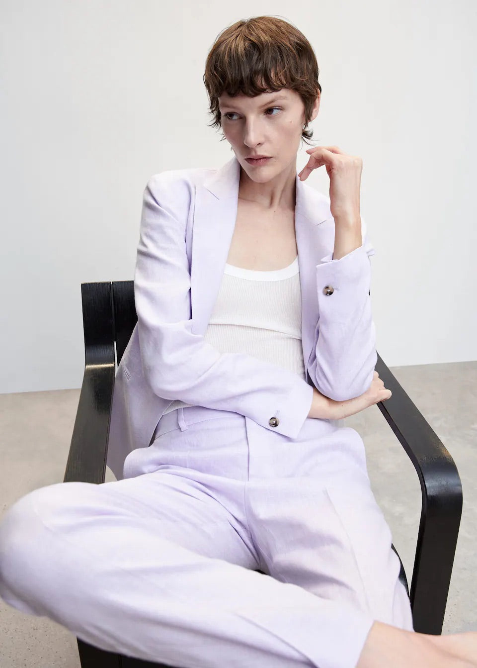 100% linen suit trousers
