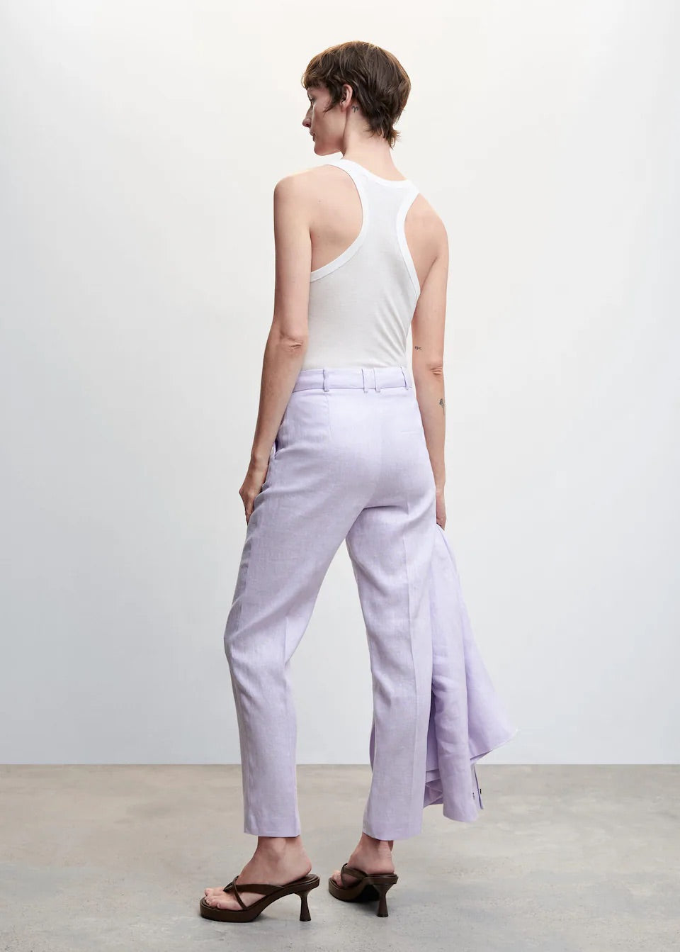 100% linen suit trousers