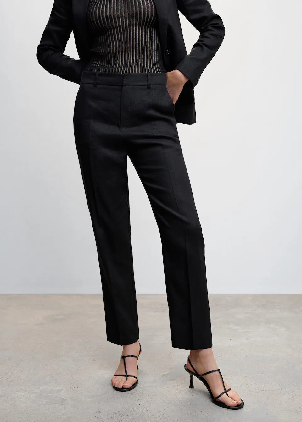 100% linen suit trousers