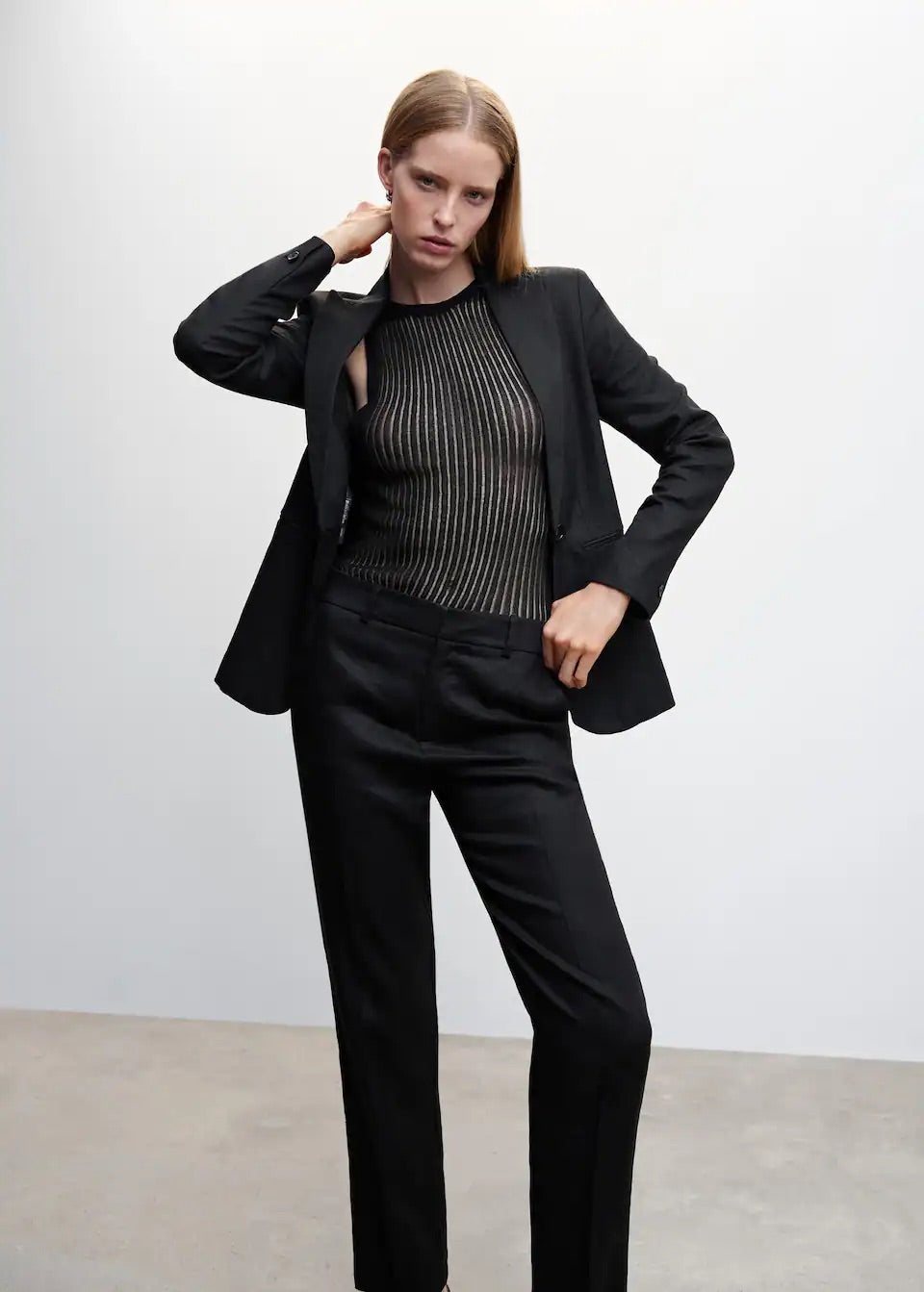 100% linen suit trousers