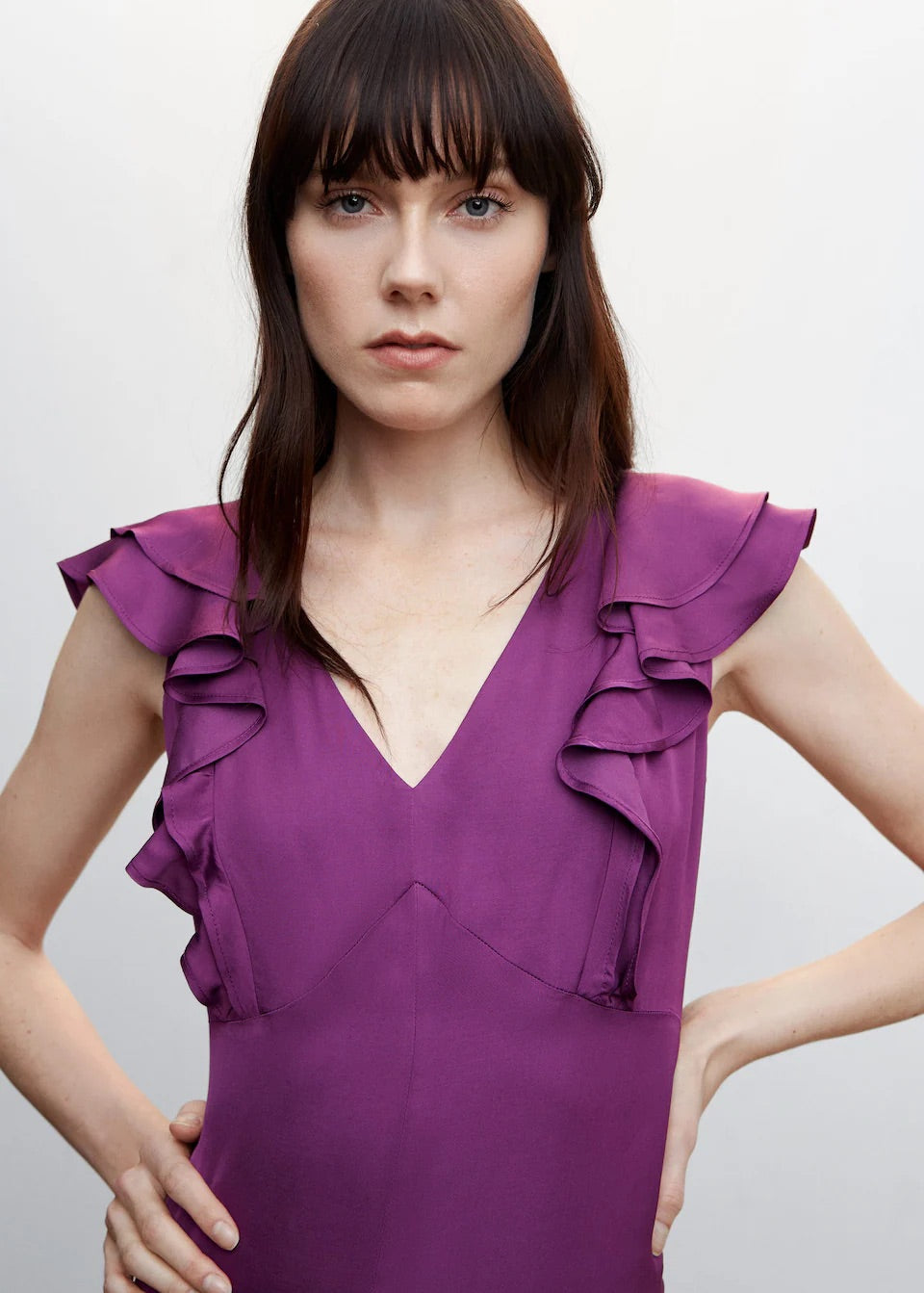 Ruffled jumpsuit with open back