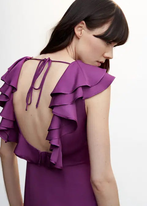 Ruffled jumpsuit with open back