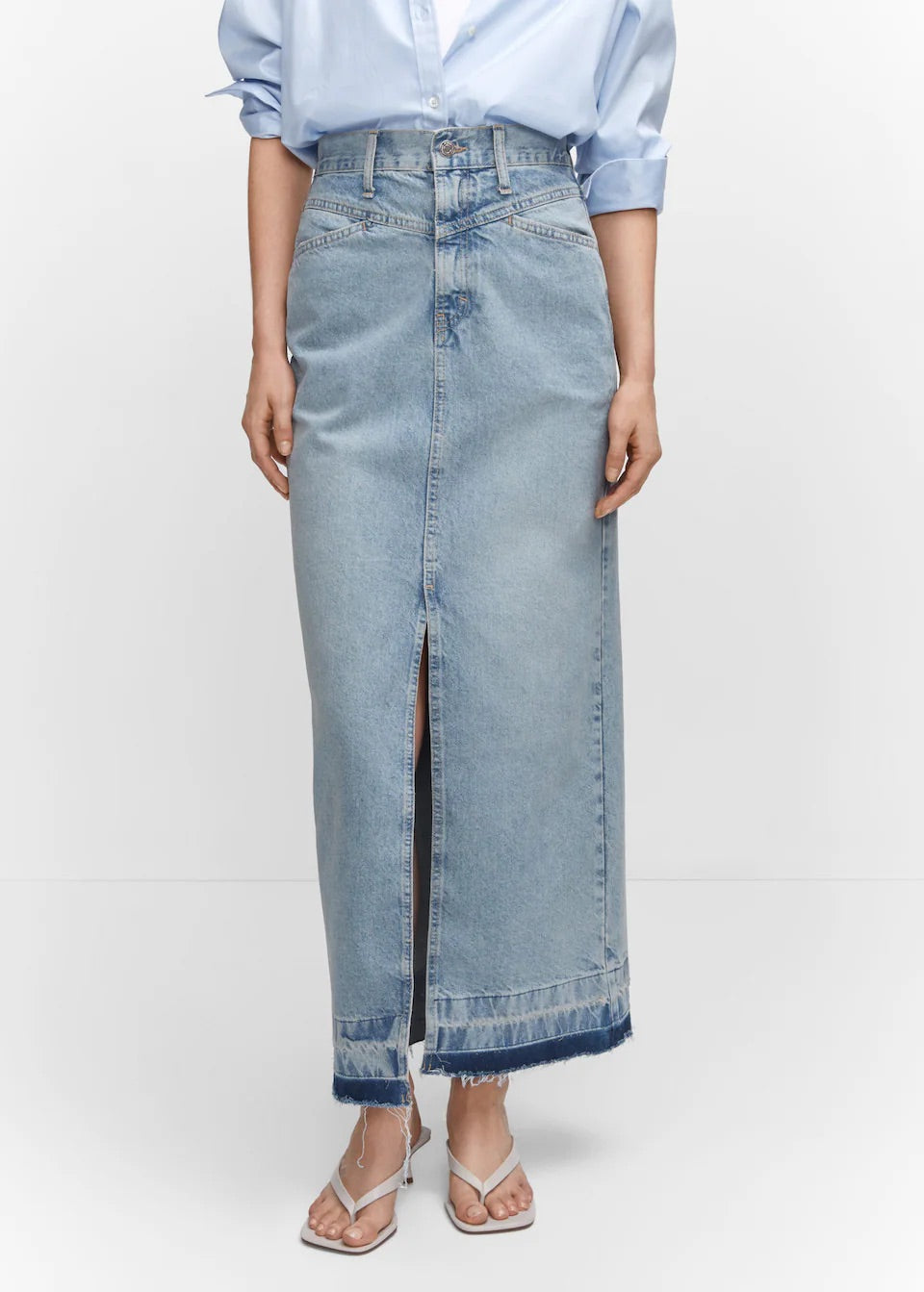 Denim long skirt