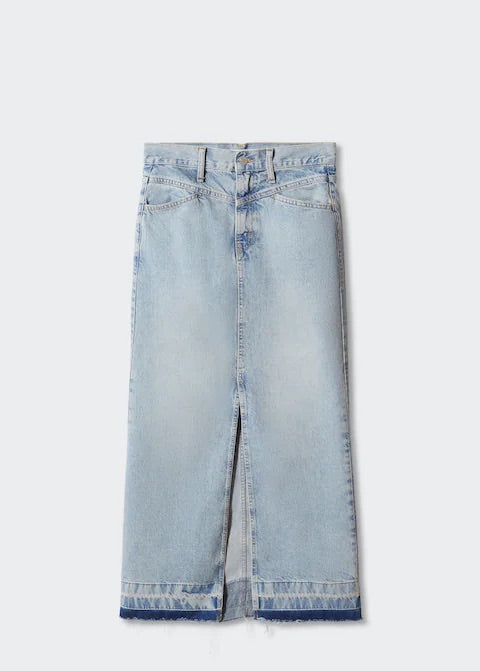 Denim long skirt
