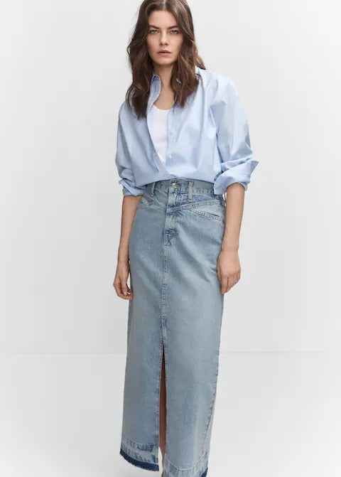 Denim long skirt
