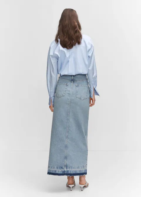 Denim long skirt